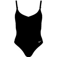 Nike Badeanzug V-NECK ONE PIECE mittlerer Halt, verstellbare Rücken- und Schulterträger
