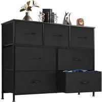 SURFOU Kommode mit 7 Schubladen Sideboard Mehrzweckschrank Schubladenschrank (Aufbewahrungsschrank Hoch Holztop Komodenschrank Sideboard Möbel), für Schlafzimmer, Wohnzimmer, Kinderzimmer, Flur, Aufbewahrungsschrank