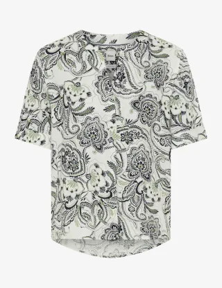 BRAX - Bluse mit Allover-Muster - Veri weiß - Gr. - 46