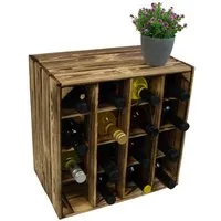 Kistenkolli Altes Land Allzweckkiste Geflammtes Weinregal 16er (Spar-Set, 1er Set)