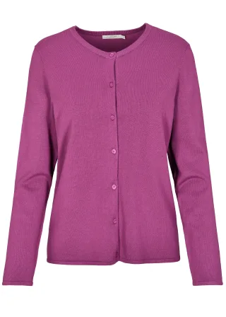 CLARINA - Rdh.-Cardigan, 1/1 Arm, uni azalee - Gr. - 42