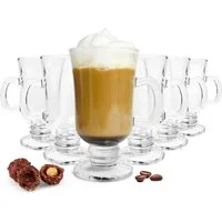 Sendez Latte-Macchiato-Glas 6 Irish Coffee Gläser mit Henkel Kaffeegläser, 6-tlg., Glas