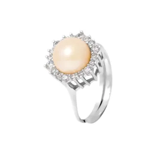 DIADEMA - Massiver Ring mit Süßwasserperle - Pure White Kollektion