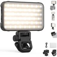 TUWENA Videoleuchte Selfie Licht, Clip-On-Licht mit Soft-Diffusor & integriertem Ständer, Für Computer Webcam, Laptop, Zoom Videokonferenzen, Make up Fotografie