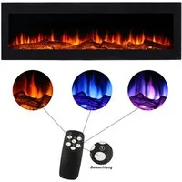 El Fuego Elektrokamin El Fuego Wandkamin 180 cm Einbaukamin Elektrokamin Kamin Brixen, Heizfunktion, LED Beleuchtung 3 farbig