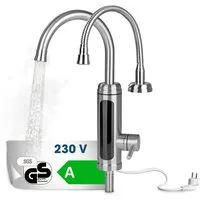 MAXXMEE Durchlauferhitzer Küchenarmatur 2er Set, Warm- & Kaltwasserarmatur 360° schwenkbar