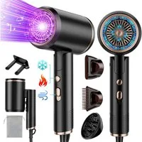 ibettertec Haartrockner Haartrockner Föhn Ionen,klappbar,mit 3 Stylingdüse, 2400 W, Schnelltrocknen Hair Dryer Mit 6 Temperatureinstellungen, Reiseföhn Hairdryer Frisuren Zubehör Reisehaartrockner
