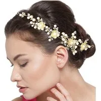 YouBella Haarclip Floral Stein Haar Rebe Für Frauen, Inhalt der Box: Haar Rebe x 1, Haar-Accessoire für Braut Hochzeit Funktionen Brautjungfer, Material: Kunststoff, Elegante Erscheinung