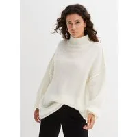 bonprix Strickpullover mit Wollanteil, mit Stehkragen, oversized, markante Nähte