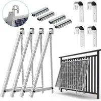 GLIESE Balkonkraftwerk 114cm Solarmodul Halterung mit haken, (114cm Solarpanel Halterung, Rundhaken, Montagezubehör), Einfache Installation ohne Bohrungen