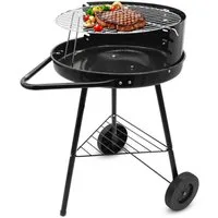 Spetebo Holzkohlegrill BBQ Grillwagen mit Rädern und verstellbarem Rost - 68 x 42 cm, Barbeque, Holzkohle Standgrill, mit Rädern