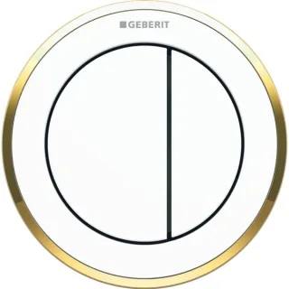 Geberit Fernbetätigung Typ 10 pneumatisch für 2-Mengen-Spülung Möbeldrücker weiß/vergoldet, 116057KK 116057KK1