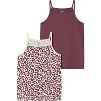 Name It Unterhemd NKFSTRAP TOP 2P LEO NOOS (Packung, 2-St) Baumwollmischung