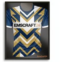 EmsCraft24 Bilderrahmen Trikotrahmen 63 x 83 cm Schwarz mit Trikot Bügel Halterung EmsCraft24