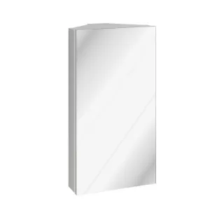 Vicco Eck-Badspiegelschrank, Weiß, Holzwerkstoff, 3 Fächer, Rechteckig, 32.8x60.2x21 cm, Badezimmer, Badezimmerspiegel, Spiegelschränke