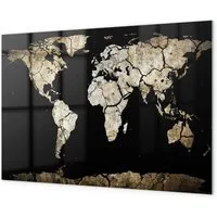Tulup Magnettafel Glas-Magnettafel für das Büro mit 5 Neodym-Magneten, Weltkarte – Dürre, Mehrfarbig