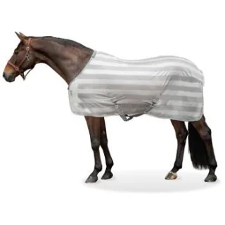 Equinate Fliegendecke Guardian mit Kreuzbegurtung und Widerristpolster silber 1,65 m