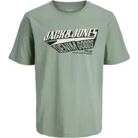 Jack & Jones Rundhalsshirt Jack&Jones T-Shirt Übergröße salbeigrün Logoprint