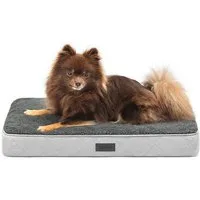 lionto Tierkissen orthopädisch Memoryfoam, Plüschoberfläche & Wildlederimitat, abnehmbarer, waschbarer Bezug & Tragegriff
