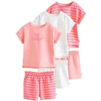 Next Shirt & Shorts Baby Kurzarm-Oberteil und Shorts, 6-teiliges Set (6-tlg)