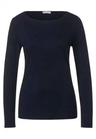 Street One - Softes Langarmshirt blau - Gr. - 38