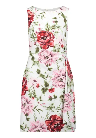 Vera Mont - Blumenkleid Weiß/Rot - Gr. - 44