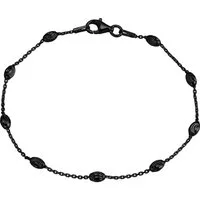 SilberDream Silberarmband SilberDream Armschmuck 18,5cm schwarz (Armband), Damen Armband (Anker) ca. 18,5cm, 925 Sterling Silber, Farbe: schwarz