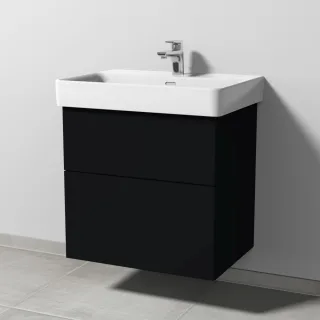Sanipa 3way Waschtischunterbau zu Laufen Pro S Waschtisch mit 2 Auszügen, Schwarz-Matt SF76708