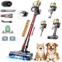 Pdgrid Akku-Hand-und Stielstaubsauger 85kPa/80min/2,8 l Akku Staubsauger beutellos Selbststehendes, 650 W, beutellos, Selbststehendes,Staubsauger für Tierhaare,Teppich und Hartboden