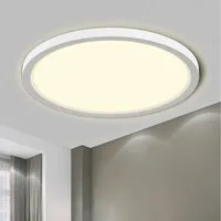 LQWELL LED Deckenleuchte Deckenleuchte, LED Badezimmerlampe Badlampe Flach Rund, LED fest integriert, Badlampe Rund Flach Modern Schlicht Lampe Dünn, 24W, 4000K, ∅30CM, 2600LM