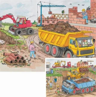 Ravensburger 08908 - Auf der Baustelle 2 x 20 Teile Puzzle