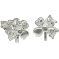 SilberDream Paar Ohrstecker SilberDream Ohrringe 10mm Damen Silber (Ohrstecker), Damen Ohrstecker Kleeblatt aus 925 Sterling Silber, Farbe: silber, wei