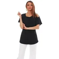 Mississhop Langarmshirt Trendiges Damen-Shirt mit Cut-Out-Ärmeln M. Klara
