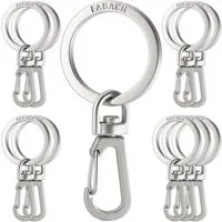 FABACH Schlüsselanhänger Karabiner mit drehbarem Schlüsselring - abnehmbare Karabinerhaken (10-tlg)