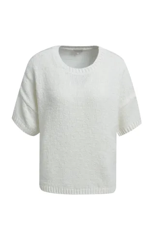 Milano Italy - oversized 1/2 sleeve pullover with roundneck offwhite - Gr. - L