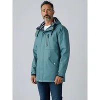 Dry Fashion Regenjacke Lübeck Herren PU-Parka - Outdoor-Jacke Mantel Wasserdicht & Winddicht Verschweißte Nähte, Verstellbare Kapuze, Abgedeckter Reißverschluss
