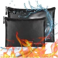 Mutig Dokumententasche 2 Stück Feuerfeste Dokumententasche 4200℉ Dokumentenbox Ordner (Feuerfeste Geldtasche, Tresor Feuerfest Wasserdicht Geldscheine, Bargeld, Passport, Bankdatei, Für Dokumente, Geld, Aufbewahrung Aktentasche), für Zuhause, Büro un
