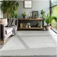 SIMPEX24 Designteppich Skandinavisches Boho Muster, Läufer, Höhe: 12 mm, Teppich Wohnzimmer Boho Design Skandinavische Stil Natur Optik