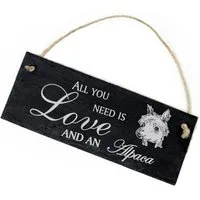 Dekolando Hängedekoration Alpaka Kopf Lama 22x8cm All you need is Love and an Alpaca