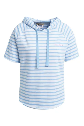 Smith&Soul - Relaxed hooded Sweatshirt Short sleeve sky - Gr. - S