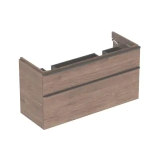Geberit Smyle Square Unterschrank für Dopppelwaschtisch m. 2 Schubladen, 118,4x61,7x47cm, Nussbaum, 500356JR1