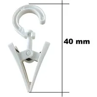rewagi Gardinenstange 10x Drehbare Gardinenklammern Weiß Ø10 mm 40x18 mm Kunststoff, Drehbar, Ø10 mm, 40×18 mm, weiß, Kunststoff/Metall, 10er-Set