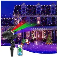 Jibenhome Projektionslampe Wasserdichte LED Projektionslampe mit Fernbedienung & Timer, Laser Projektor für Weihnachten Garten außen Innen