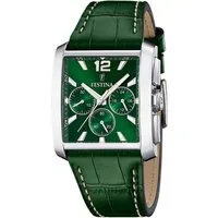 Festina Chronograph F20636-3 Grün Lederband 38x37 mm