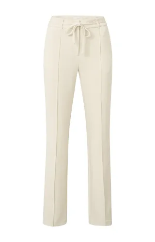 Yaya - Gerade Hose mit Bindegürtel beige - Gr. - 40