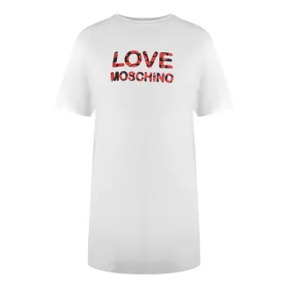 Moschino Bubble Logo Weißes T-shirt