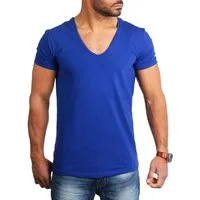 Young & Rich T-Shirt Herren Uni Basic extra tiefer Ausschnitt Unterziehshirt 1315 V-Ausschnitt unifarben kurzarm slim fit