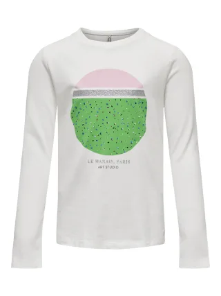 KIDS ONLY - KOGNAJA REG L/S BELIEVE TOP BOX JRS cloud dancer - Gr. - 158/164