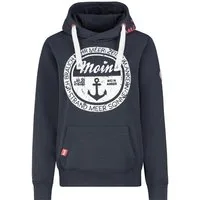 Eight2Nine Kapuzenpullover Damen Hoodie mit Küstenbackprint Sweater, Kapuzensweatshirt mit Kängurutasche, mit Kapuze