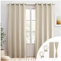 Cozyor Verdunkelungsvorhang 2er-Set inkl. 2 Magnethalter, thermoisolierend, Gardinen blickdicht (2 St), Ösen, verdunkelnd, Mikrofaser Polyester